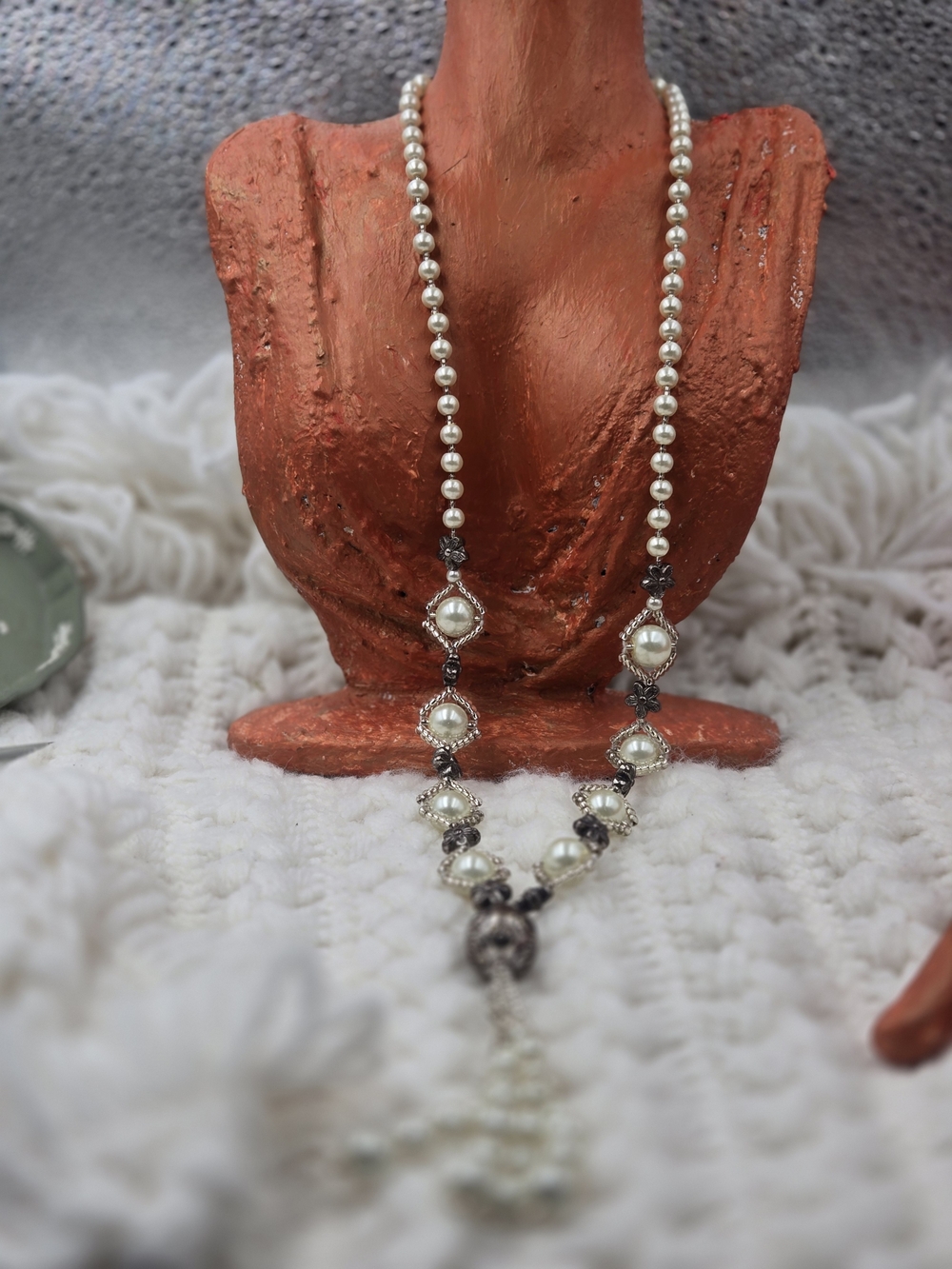 Elegant Pearl Drop Necklace - Silver-Tone Pearls